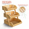 G.a HOMEFAVOR Bamboo Fruit Basket, Fruit Organizer for Kitchen Counter,
