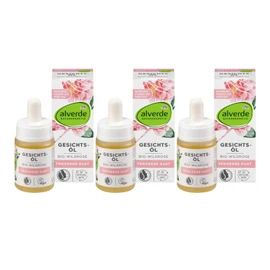 alverde Wild Rose Facial Oil for Dry Skin Pack of 3 x 15 ml