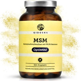 QIDOSHA QIDOSHA? Premium MSM Kapseln mit dem Markenrohstoff OptiMSM?, 324 Kapseln im Apothekerglas, 2400mg MSM je Tagesportion, 800mg je Kapsel, deutsche Fertigung, jede Charge in externen Laboren geprft