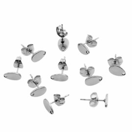 Unbranded 10 pcs. (5 pairs) 304 Stainless Steel Teardrop Earring Posts/Bases/St