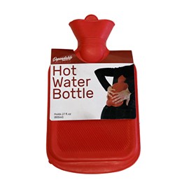 Hot Water Bottle Jumbo 100ML Natural Rubber BPA Free-Durable Hot Compress and Heat Therapy 800Ml 27 Ounces (Red)