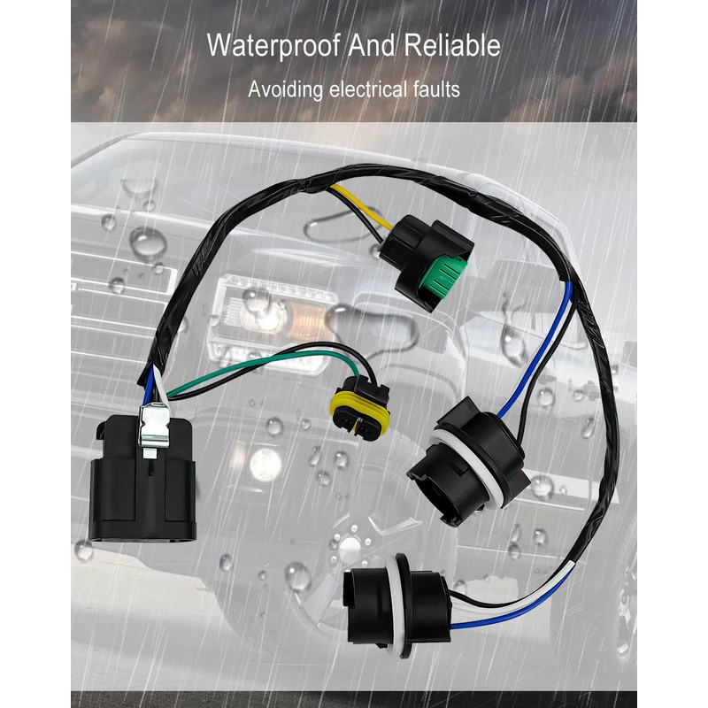 2Pcs Headlight Wiring Harness Assembly Fit for Chevy Silverado GMC