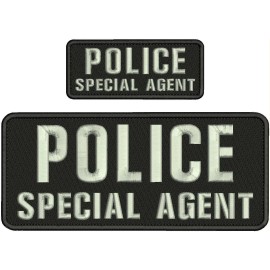 POLICE SPECIAL AGENT EMBROIDERY PATCH 4X10 AND 2X5'' VELCR@ ON BACK
