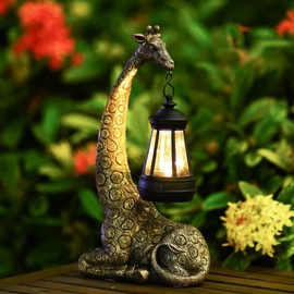 Yeomoo Giraffe Solar Figures Garden Decoration with Solar Lamp for Outdoors: Giraffe Garden Figures Decoration for Outdoor Gifts for Women, Men, Mum, Birthday, Weatherproof, Balcony, Garden, Africa