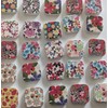 Assorted Floral Wooden Square Buttons, Pack of 25, 19mm