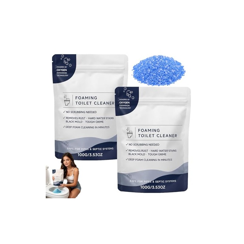 2 Pack Foaming Toilet Bowl Cleaner - Fast-Dissolving Fresh Scent