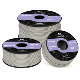 Abma Cord Paracord 2 mm 100 m Nylon Cord 3 Core Rope Type I Cord for Crafts, Camping, Outdoor - Max. 90 kg (200 lbs) - Grey