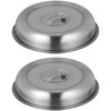 Stainless Steel Steak Serving Cover 2pcs Metal Steam Basting Cover