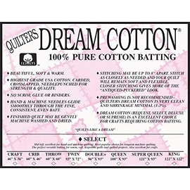 Quilters Dream Natural Cotton Select Batting (93in x 72in) Twin