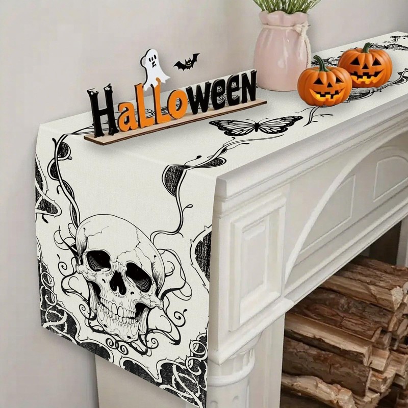 Halloween Table Runner Gothic Skull Table Runners Seasonal Kitchen Dining