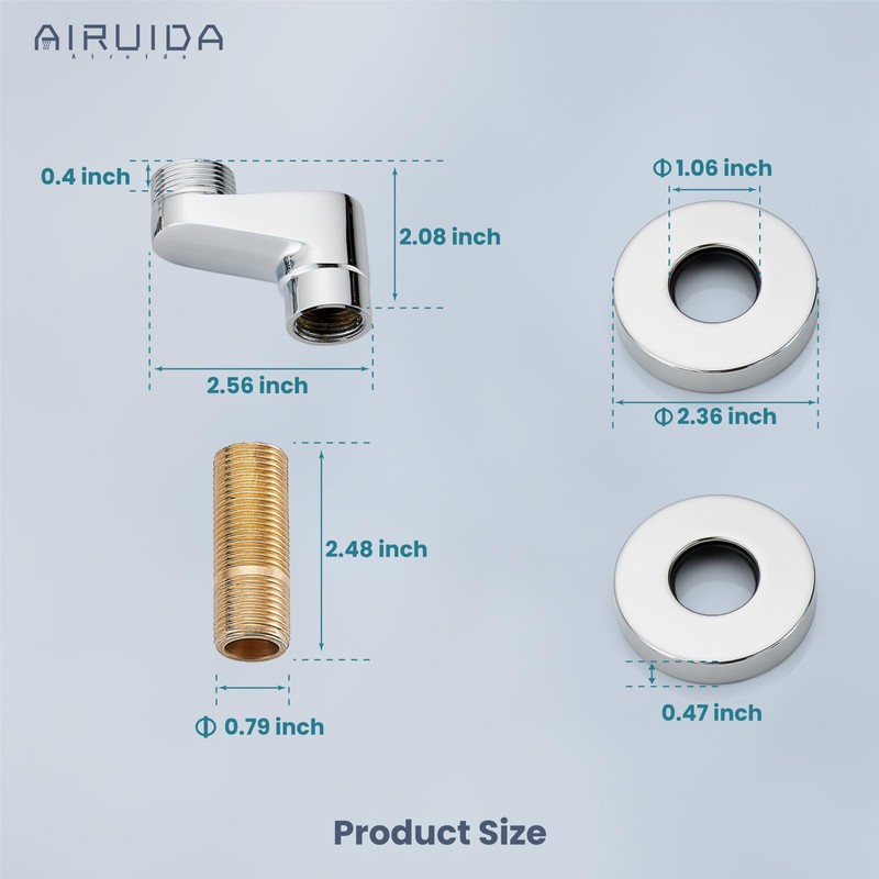 Airuida Extended Thread Adjustable Swing Arms 3-3/8 Inch Wall Mount