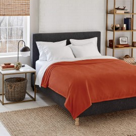 Eddie Bauer | Cabin Comfort Plush Heated Electric Warming Blanket, Twin, Clay