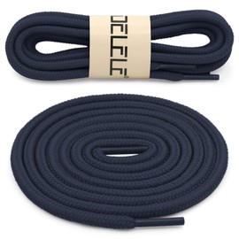 DELELE Round Shoelaces for Athletic Boot: Navy Blue Hiking Shoe Laces for Men&Women 47 inch 2 Pair