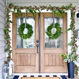 Artiflr 6Feet Red Berry Christmas Garland, Flexible Artificial Berry Garland for Indoor Outdoor Home Fireplace Decoration for Winter Christmas New Year Holiday Decor