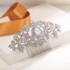 EVER FAITH Wedding Hair Accessories for Bride Flower Pattern Teardrop