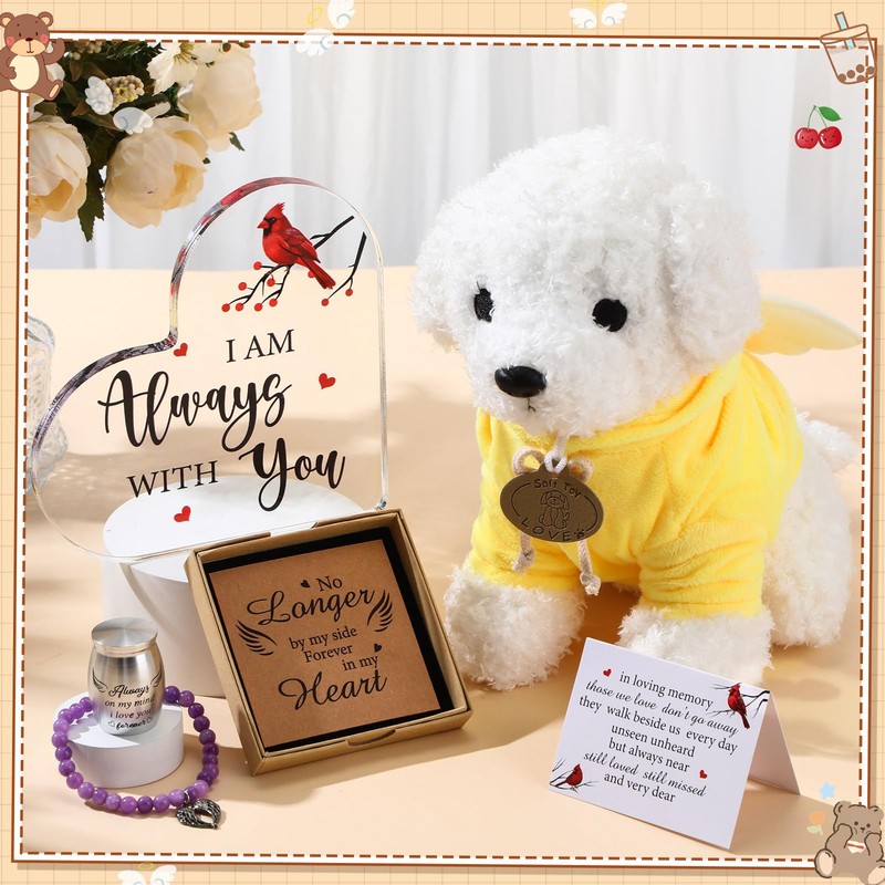 Kenning 5 Pcs Funeral Gift Set Cremation Stuffed Dog for