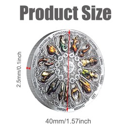 CyjYwp 2 Pcs Zodiac Coin Ancient Twelve Sun God Commemorative Badge Coin Multicolor Twelve Constellations Lucky Coin Souvenir Beautiful Coin for Craft Collection
