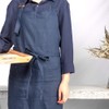 ATLINIA 100% Linen Adjustable Apron with Button Kitchen Apron for