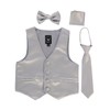 iGirlDress - Conjunto de chaleco de satén formal de 4