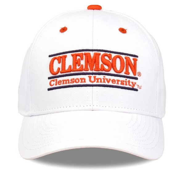 NCAA Clemson Tigers Unisex NCAA The Game bar Design Hat, White, Adjustable