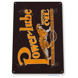 POWER LUBE GAS AND OIL 11 X 8 TIN SIGN NOSTALGIC REPRODUCTION ADVERTISEMENT