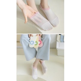 DsHome Women's Socks, Thin, Summer Cotton Socks, Women's Socks, Cute, Does Not Get Off, Not Stuffy, Odor Resistant, Breathable, Loungewear, School, Work, Indoor, 6 Pairs Set