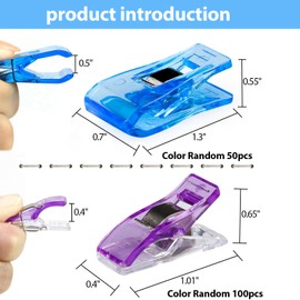150Pcs Multipurpose Sewing Clips, Premium Quilting Clips, Craft Clips, Fabric Clips, Assorted Colors Plastic Clips for Craft, Embroidery Clips for Sewing Supplies