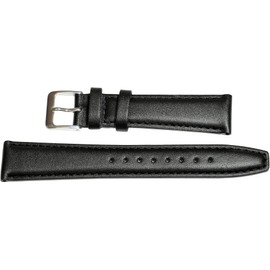 Seiko DXH2A Men's Watch Band 0.7 inch (17 mm), Smooth Cowhide Leather, Black