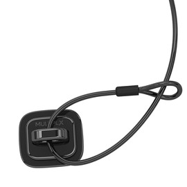 Security Fix Point Keyed or Combination Cable Locks | Adhesive Sticker and Screws included | Polished Jet Black Finish | Desk Mount Accessory for Cable Locks |