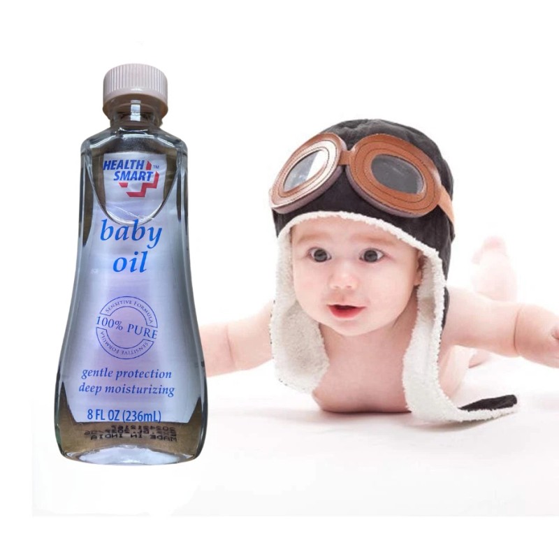 Health Smart Baby Oil Moisturizing Massage Oil (2) 8oz Bottles