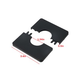 LC LICTOP Wall Split Flange Escutcheon Plate, 4Pcs 1.33 Inch Hole, Black Self-Adhesive Pipe Cover, 3.38 Inch ABS Square Faucet Cover, Water Pipe Wall Hole Decoration for Laundry Bathroom Kitchen