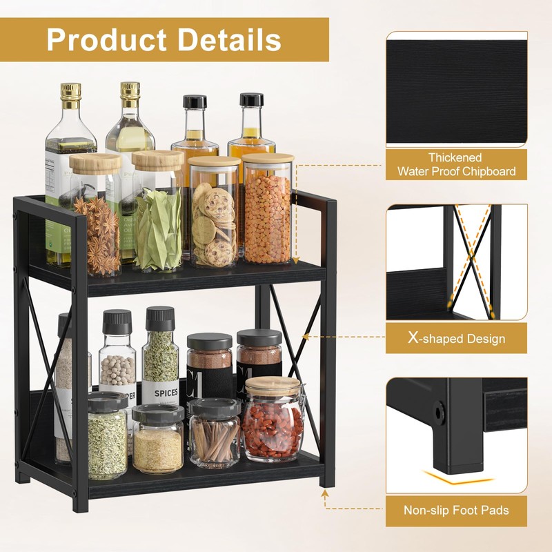 Giikin Countertop Organizer, 2 Tier Coffee Station Organizer for Desktop,
