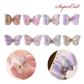 8 Types of Aurora Butterfly Nail Art Charms with Moving Wings / 네일아트 날개가 움직이는 오로라 나비파츠 8종