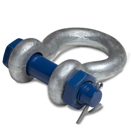 HEAVYTOOL Shackle Curved Steel High Strength 1.0 t with Bolt, Nut and Cotter Pin (Pack of 2) Heavy Duty Shackle Industrial Shackle Round Shackle High Strength Shackle