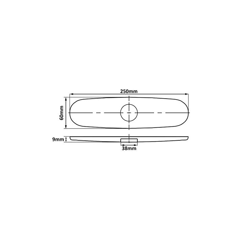 Chromed Long Ellipse Deck Hole Cover Plate Bathroom Kitchen Sink