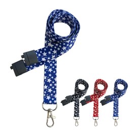 PCL Media ltd Printed Blue Star Lanyard 20mm Wide ID Safety Breakaway Neck Strap Lanyard Fashion Lanyard New