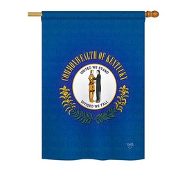 Breeze Decor H108112 Kentucky Americana States Double Side Decorative House Flag, 28" x 40", Multicolor