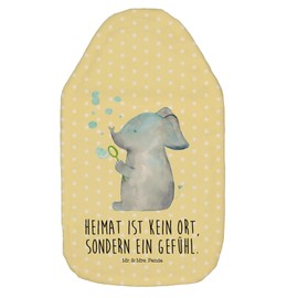 Mr. & Mrs. Panda Hot Water Bottle Elephant Soap Bubbles - Gift, Hot Water Bottle with Cover, Children's Hot Water Bottle Cover, Grain Cushion, Thickholder, Cute Animal Motifs, Animals