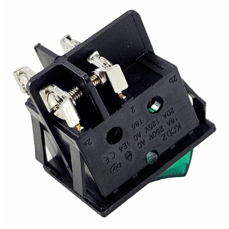 Rocker Switch Green with Screw Connection Device Switch 4-Pin 16A