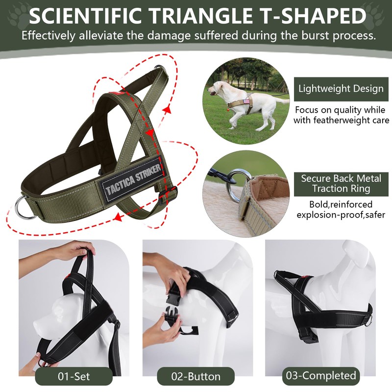 No Pull Dog Harness for Medium Dogs - Upgraded Heavy