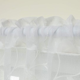 VOGOL White Rod Pocket Sheer Valance, Solid Window Treatment Kitchen Curtains Valances for Windows, Elegant Soft Valance for Bedroom (W52 x L18-Inch, 1 Panel, Birds)