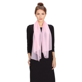 SERENITA Christmas Scarf Valentine Women Silk Feel Chiffon Soft Sheer lightweigt solid neck evening bridal head scarf