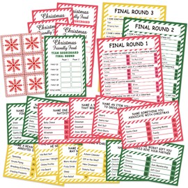 ZAQTS Christmas Friendly Feud Card Game, Christmas Party Game for Family Activity, Christmas Games for Adults and Teens, Feud Quiz, Christmas Quiz(sdfeud01)