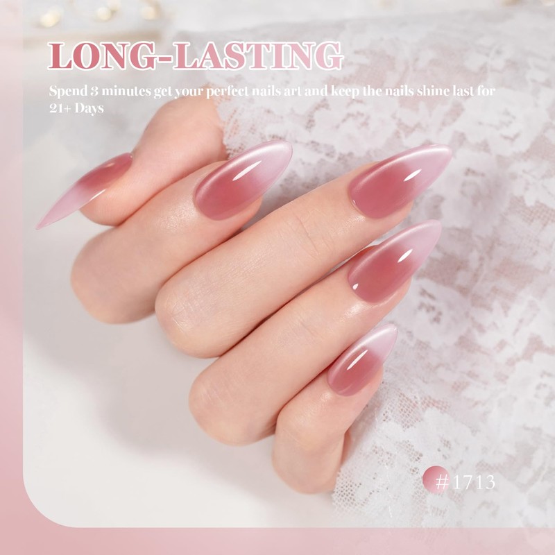Light Pink to Rosy Pink Thermal Color Change Cat Eye