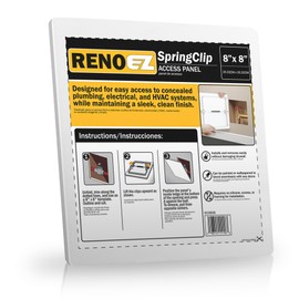 RenoEZ Plastic Access Panel 8x8 inches with Spring Click Technology - No Tools Required - For Drywall, Ceiling and Wall - Access Door for Plumbing, HVAC and Other Holes or Openings (1)