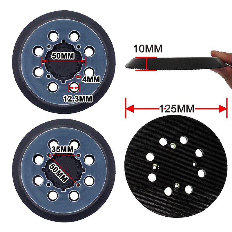 2 Pack 5 Inch 8 Holes Hook and Loop Replacement