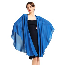 Shawl Wrap Chiffon Scarf For Women Evening Dresses Wedding Stole Azure Blue