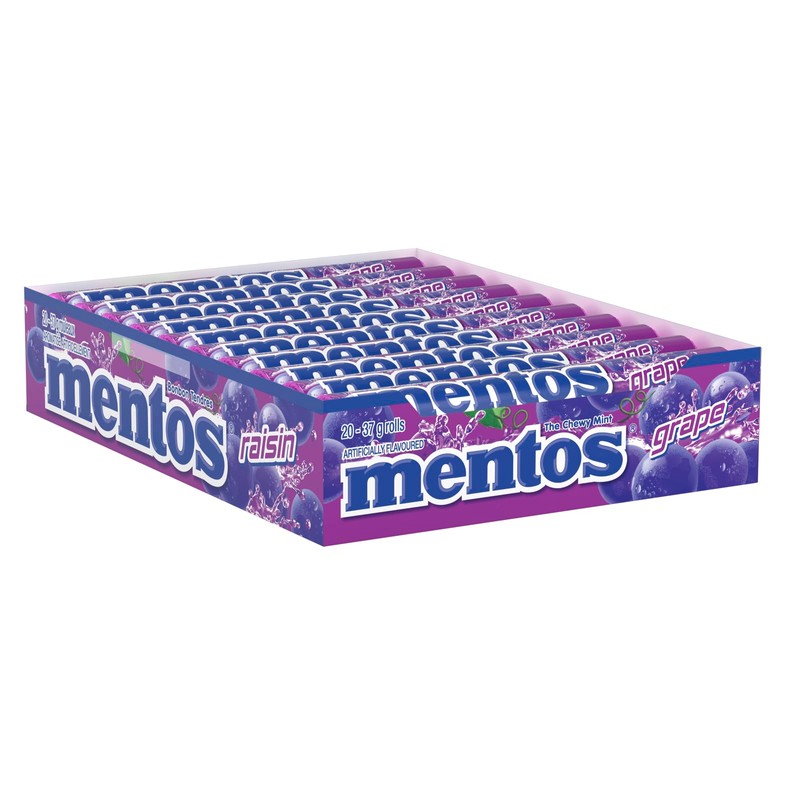 Mentos - Grape Rolls - Pack of 20 - Refreshing