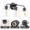 ALAISLYC 3-Light Bathroom Vanity Light Fixtures, 18 Inch Black Vanity