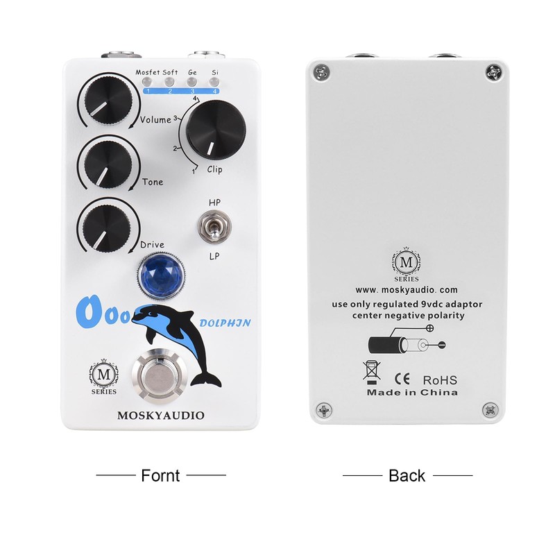 CIADAZ Distortion/Overdrive Guitar Effect Pedal 4 Mode Switch Volume/Tone/Drive Controls